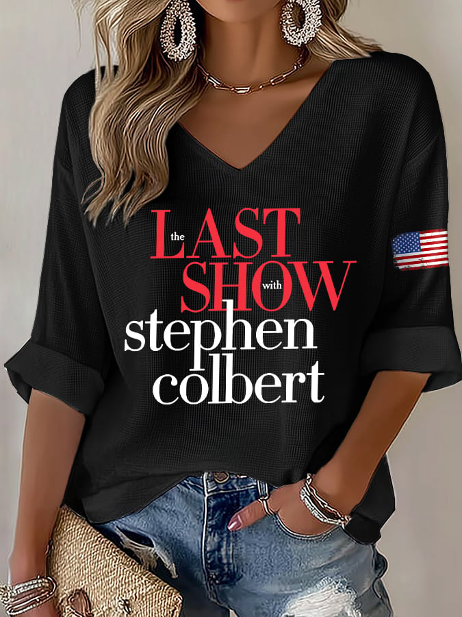 🔥Last Day 49% Off🔥V-Neck Retro Last Show Print T-Shirt