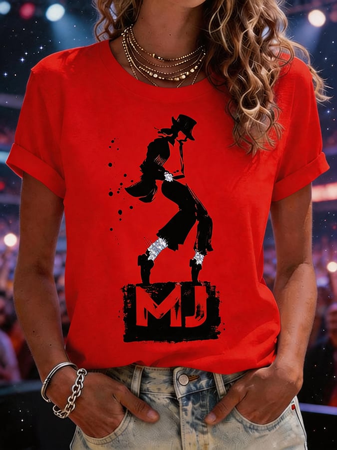 Women's Superstar Art Print V Neck T-shirt