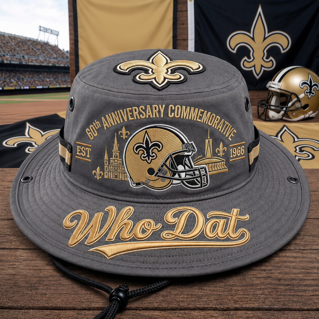 🇺🇸 Last Day Promo: 49% OFF⚜️Who Dat 60th Anniversary commemorative Boonie Hat🏈