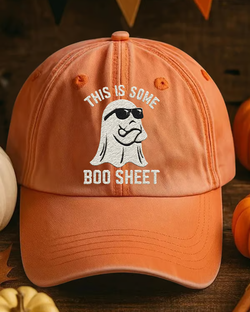 Unisex  This Is Some Boo Sheet Printed Adjustable Washed Cotton Cap