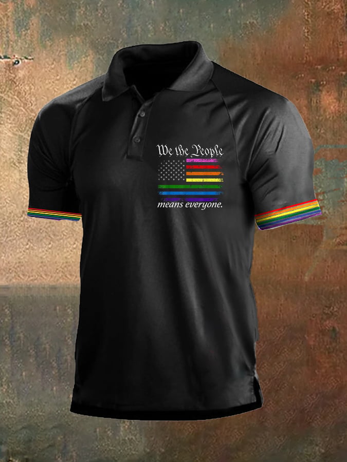 Men's Casual Business Gay Pride Short-Sleeved Polo