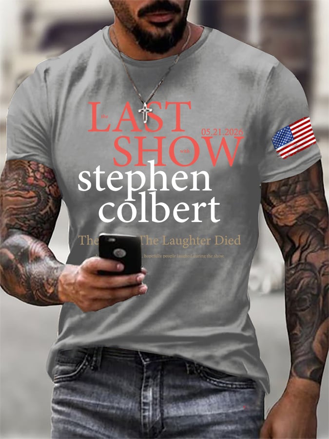 🔥Last Day 49% Off🔥Men's Retro Last Last Show 05.21.2026 The Night The Laughter Died After The Opening Monol, Hopefully People Laughed During The Show Print T-Shirt