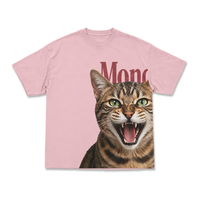 Expressive Tabby Cat Print Graphic T-Shirt