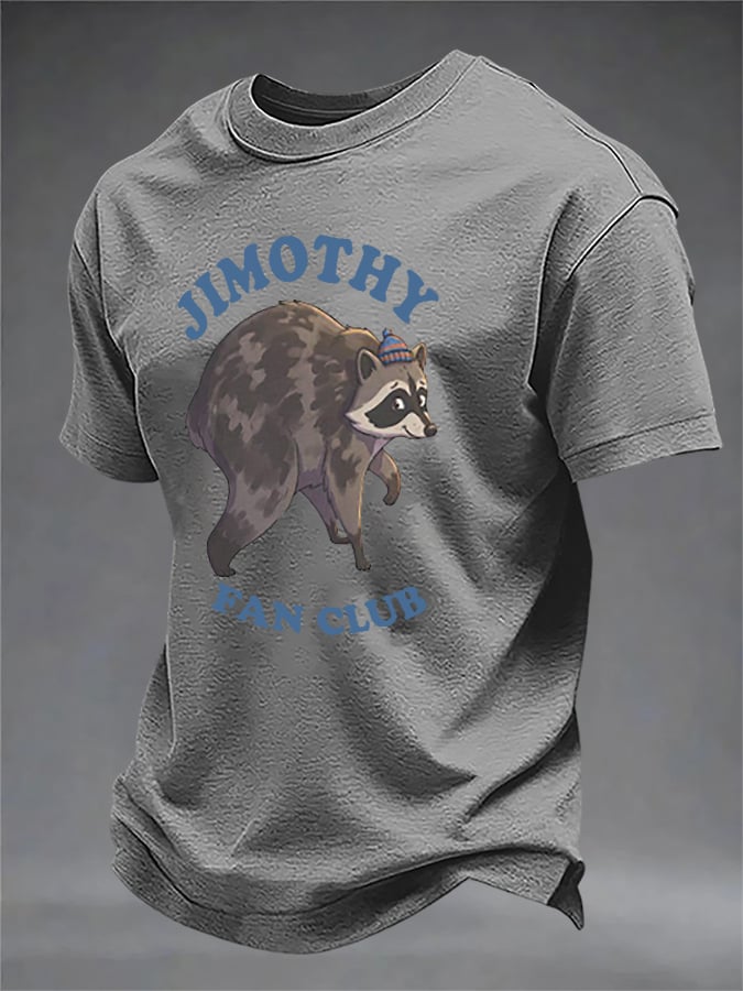 Men's Retro Jimothy Fan Club Printed Casual T-Shirt