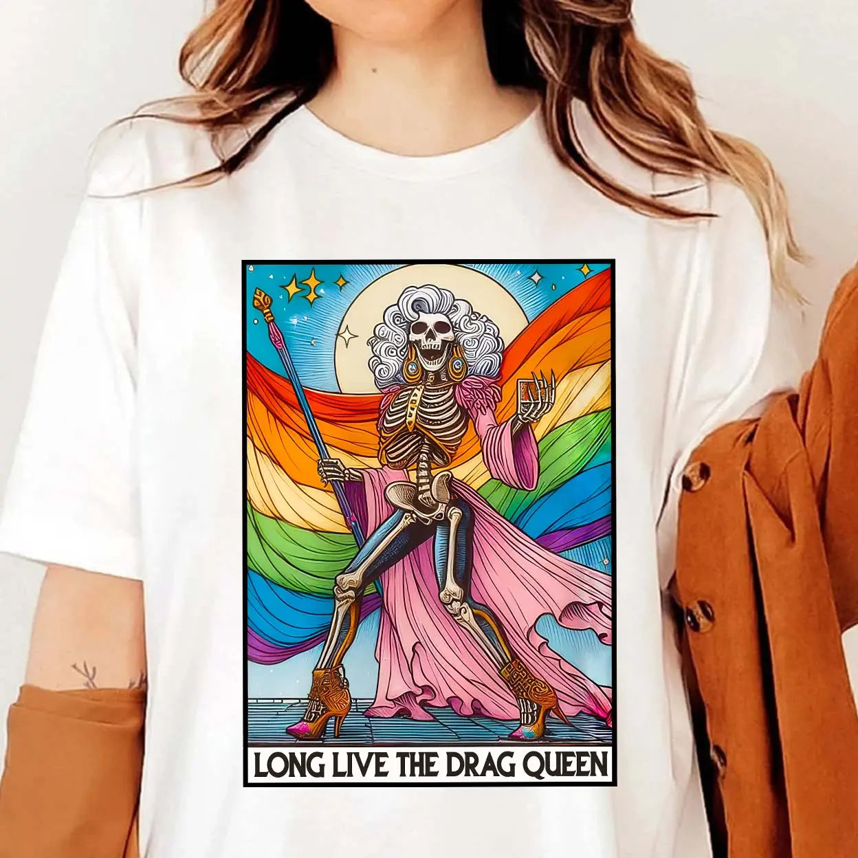 Long Live The Drag Queen Shirt, Tarot Card Shirt,Lgbtq Shirt, Funny Skeleton Shirt, Gay Gift Queer Gift, Drag Queen Shirt,Pride Month Outfit