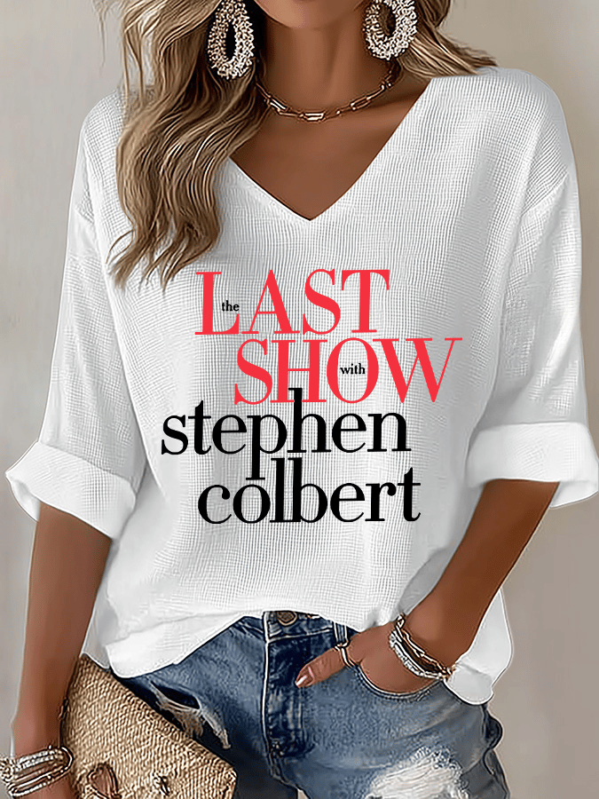 🔥Last Day 49% Off🔥V-Neck Retro Last Show Print T-Shirt