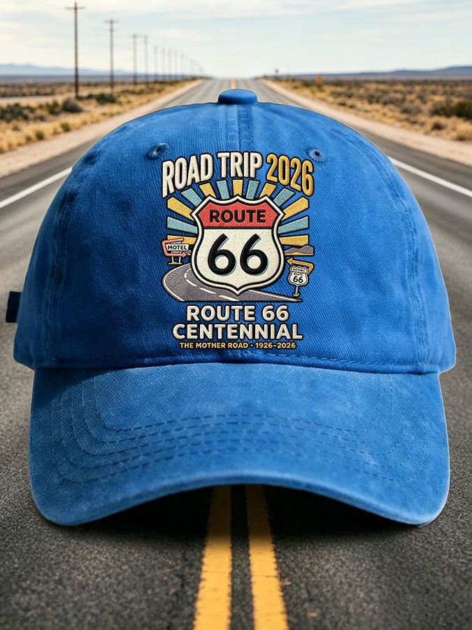 Unisex Vintage Road Trip Route 66 Centennial Printed Hat