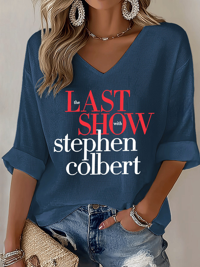 🔥Last Day 49% Off🔥V-Neck Retro Last Show Print T-Shirt