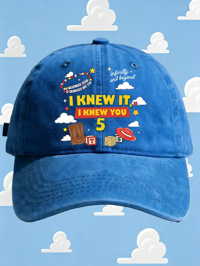 Retro I Knew It Print Baseball Cap