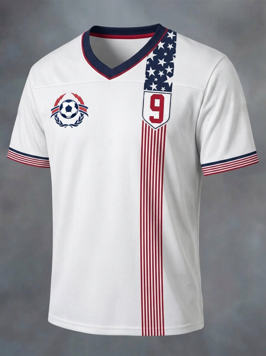 Men's American Soccer World Cup Short-Sleeved Sports T-Shirt