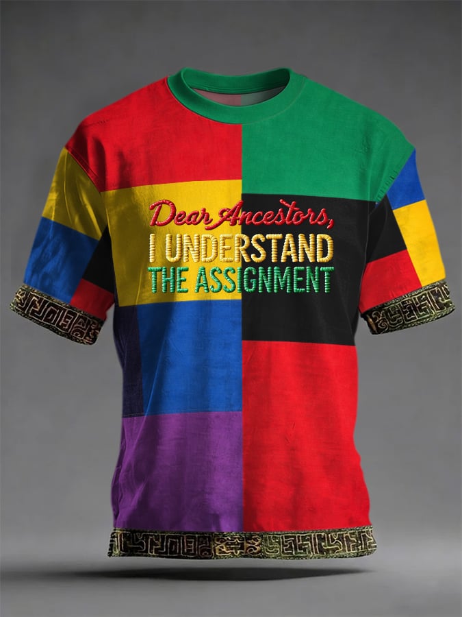 Men's Juneteenth Print Casual T-Shirt