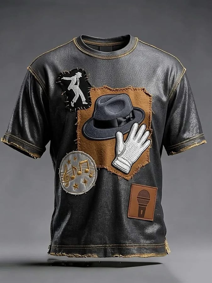 Men's Pop Music Inspired Printed Casual T-shirt