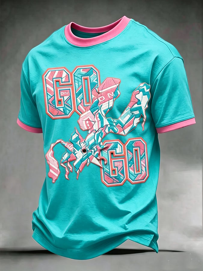 Men's Casual Basketball-Print T-Shirt