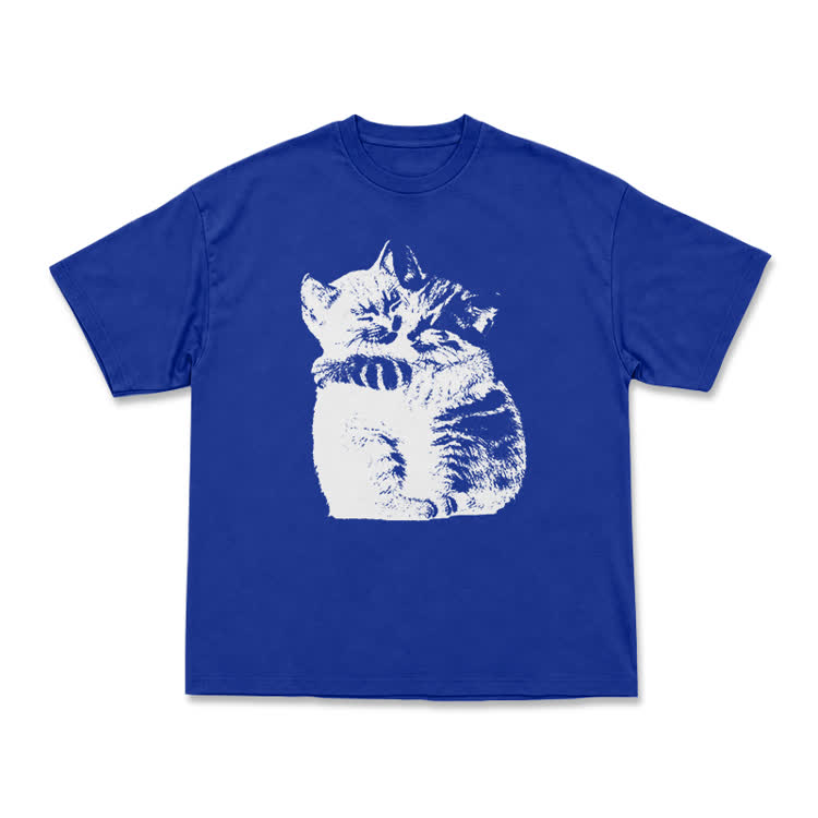 Modern Cat Artwork Casual T-Shirt