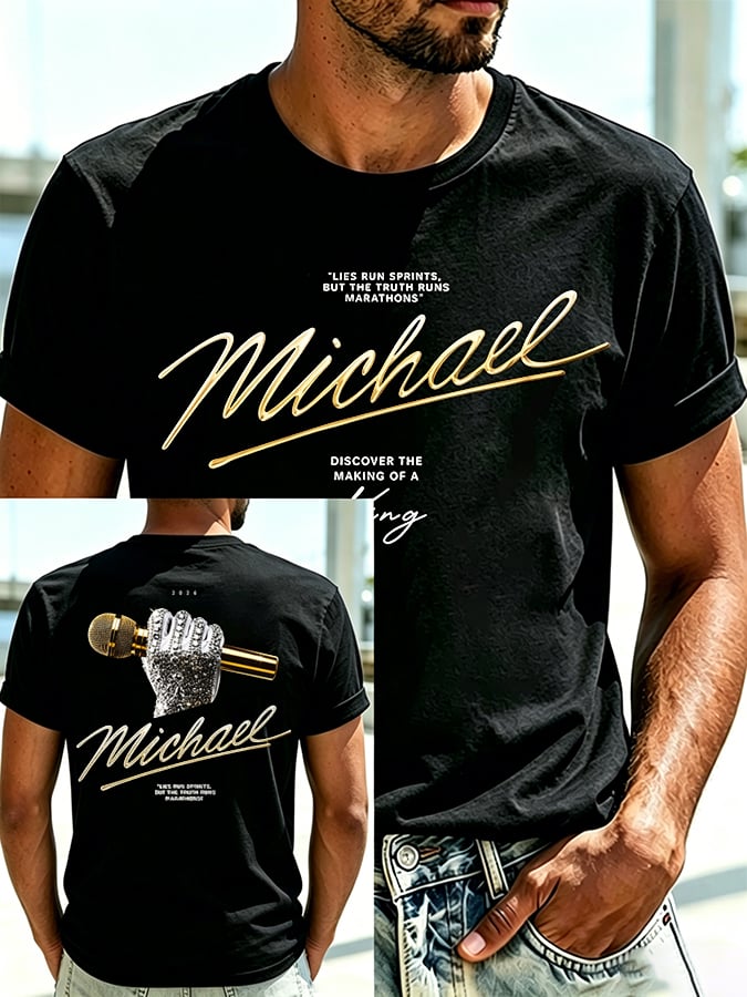 Men's Pop Music Inspired Printed Casual T-shirt
