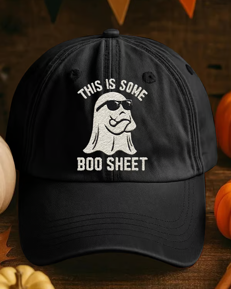 Unisex  This Is Some Boo Sheet Printed Adjustable Washed Cotton Cap