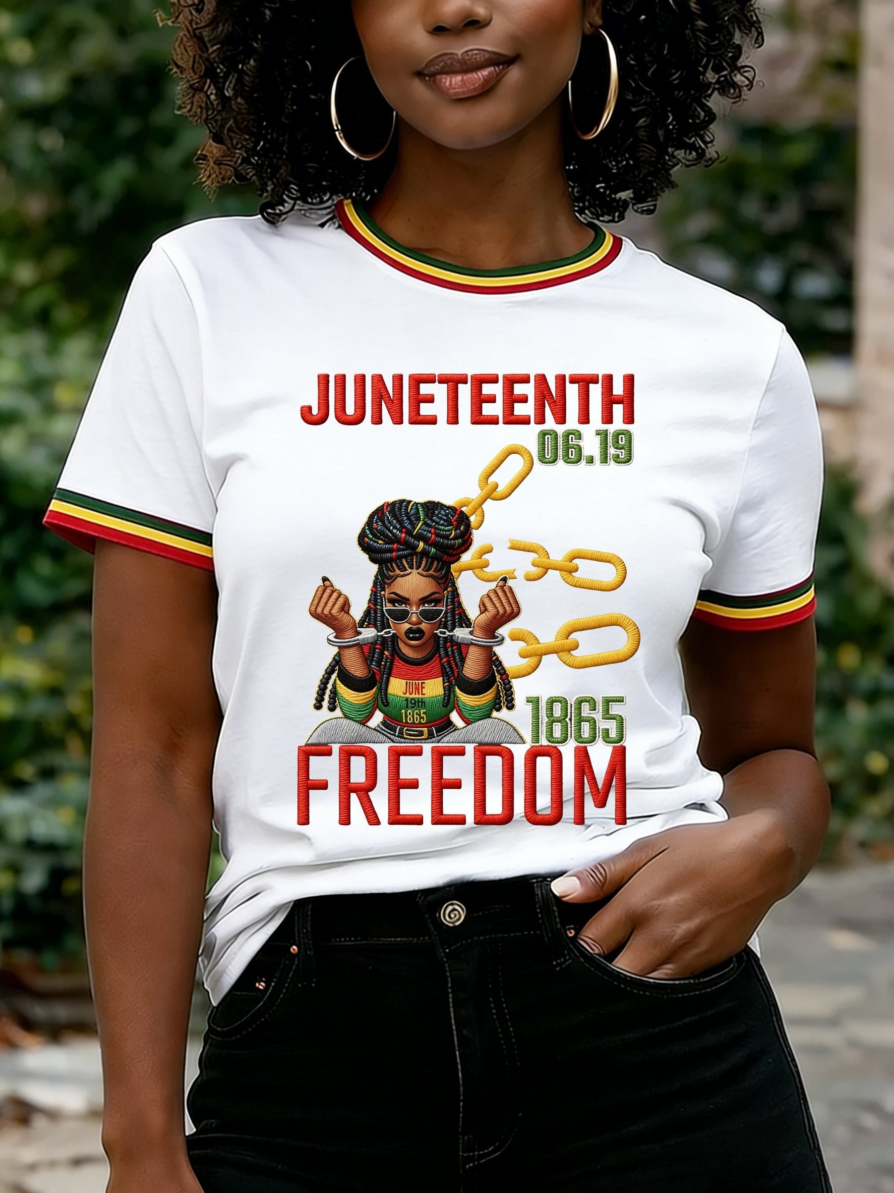 Women's Juneteenth Freedom Print Casual T-shirt