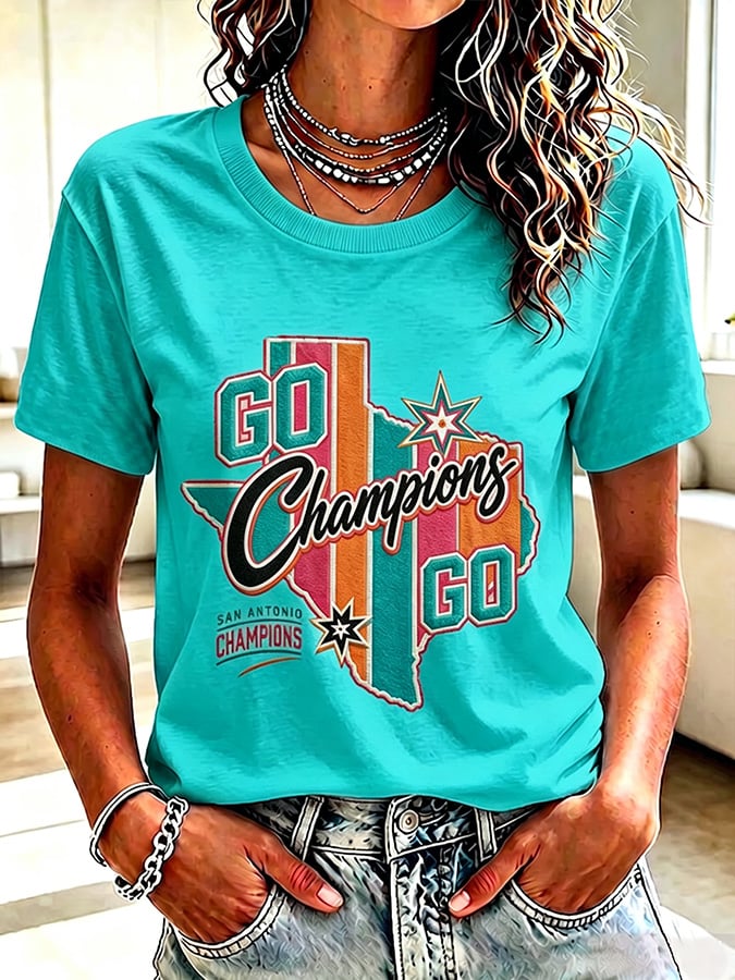 Women's Casual Basketball Crew-Neck T-Shirt