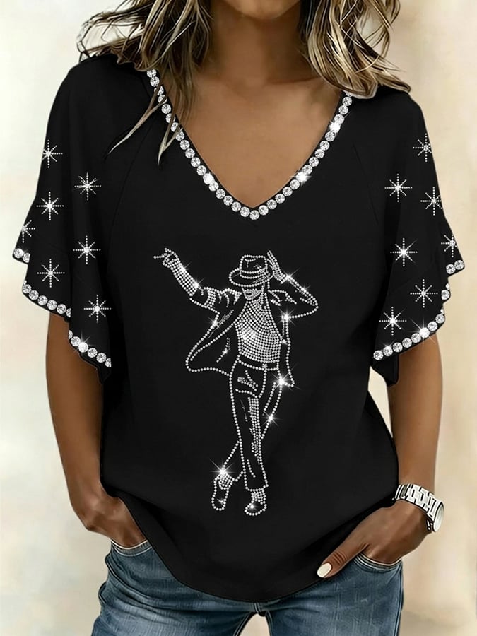 Women's Pop Music Inspired Print Casual T-shirt
