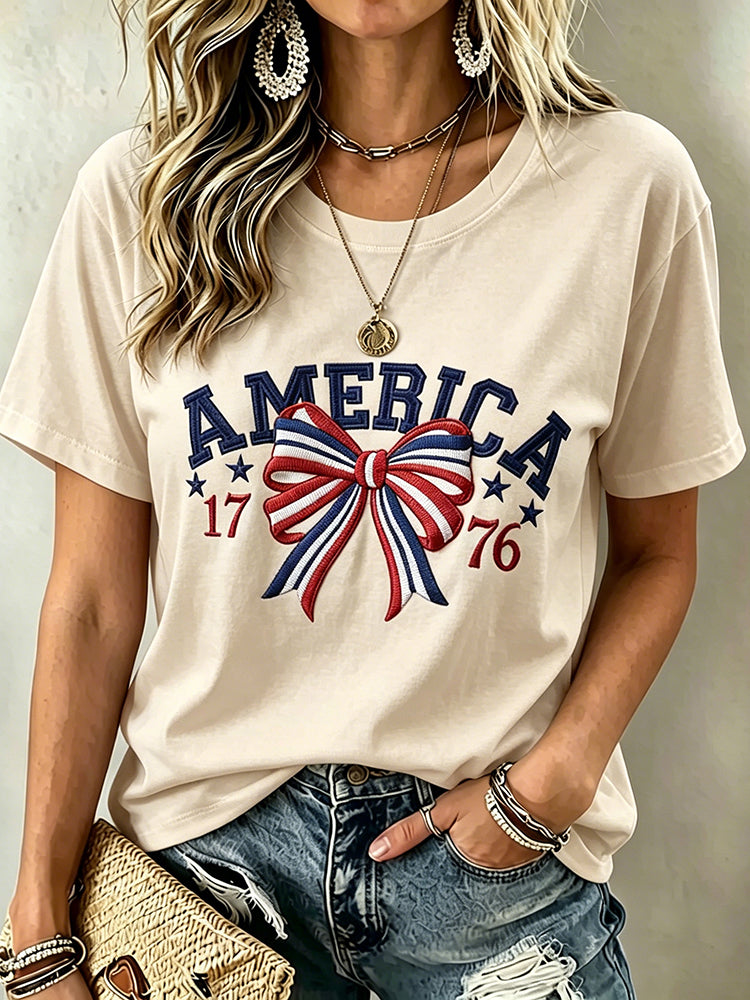 Women's Vintage Flag Art Print Tshirt