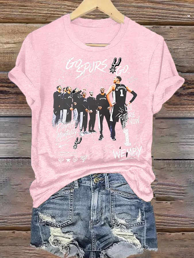 Women's  WEMBY Print Round Neck T-shirt