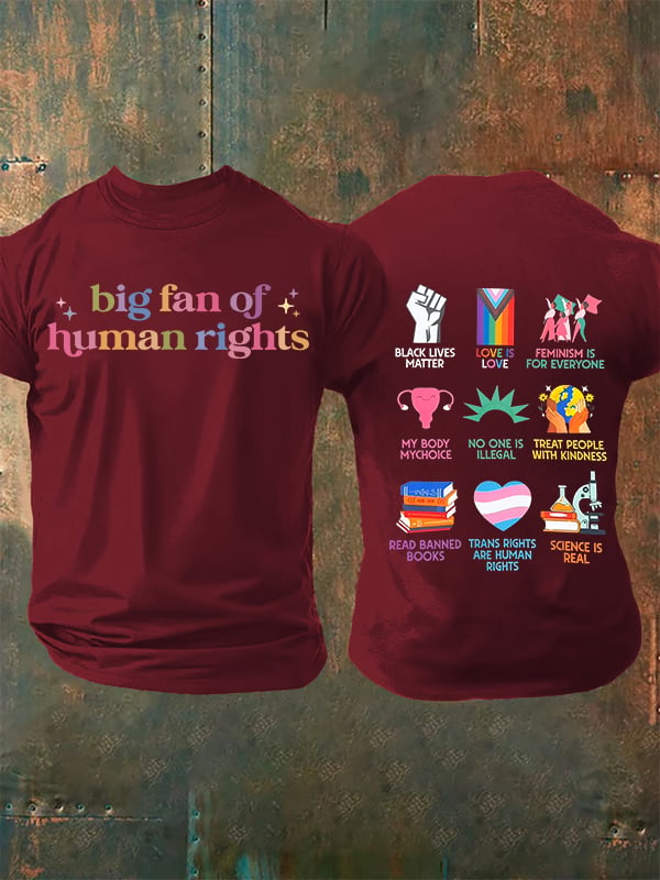 Men's  big fan of human rights  T-Shirt