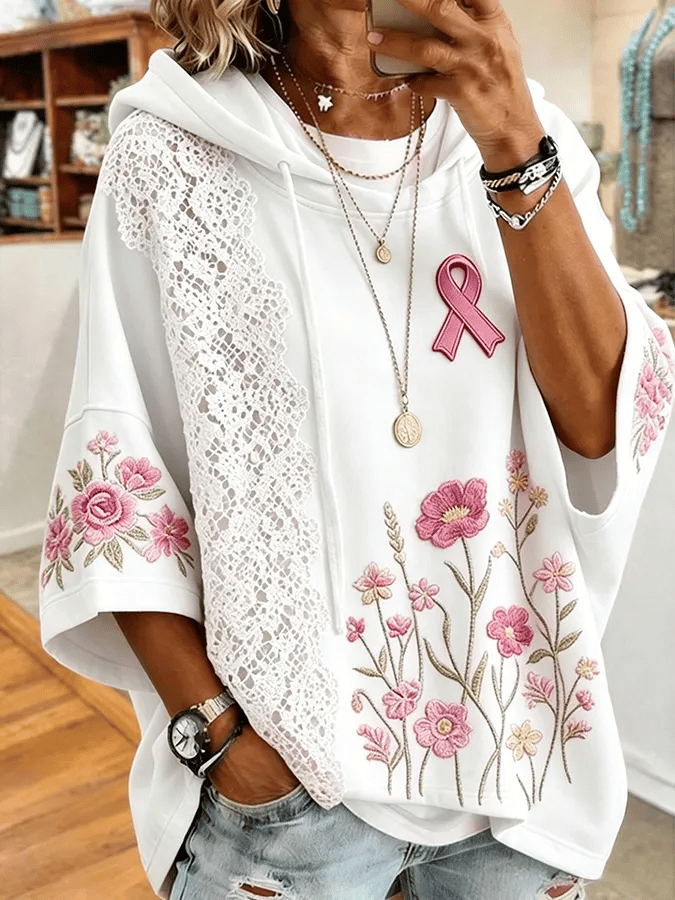 Women'S Breast Cancer Awareness Month Printed Super Large Hoodie