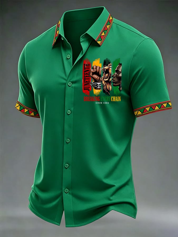Men's Juneteenth Breaking Every Chain We Rise Printed Top