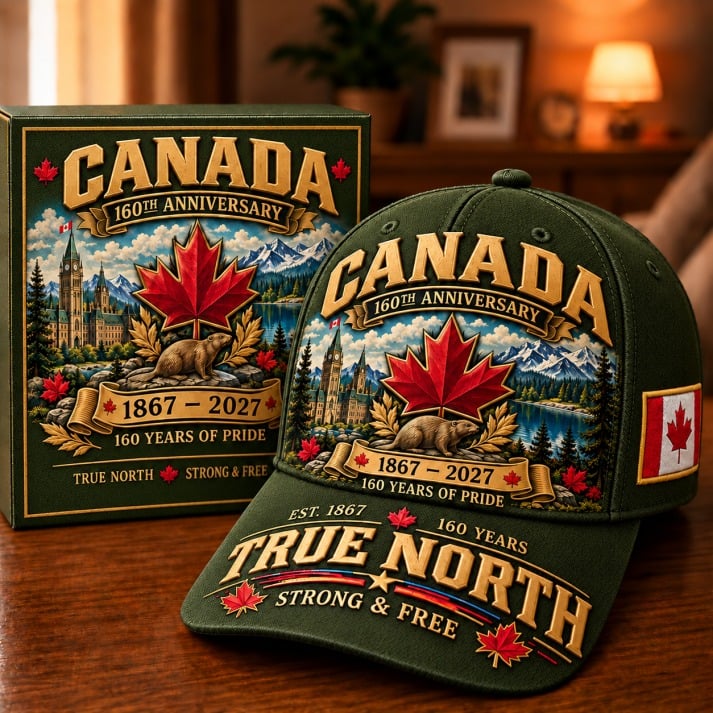 49% OFF -  Canada 160th Anniversary 1867–2027 – Premium Heritage Cap | Cotton-Poly Blend • Detailed Embroidery • Adjustable Fit