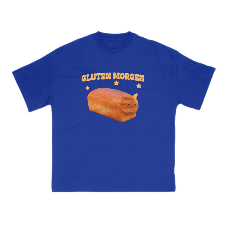 Gluten Morgen Cat Meme Print T-shirt