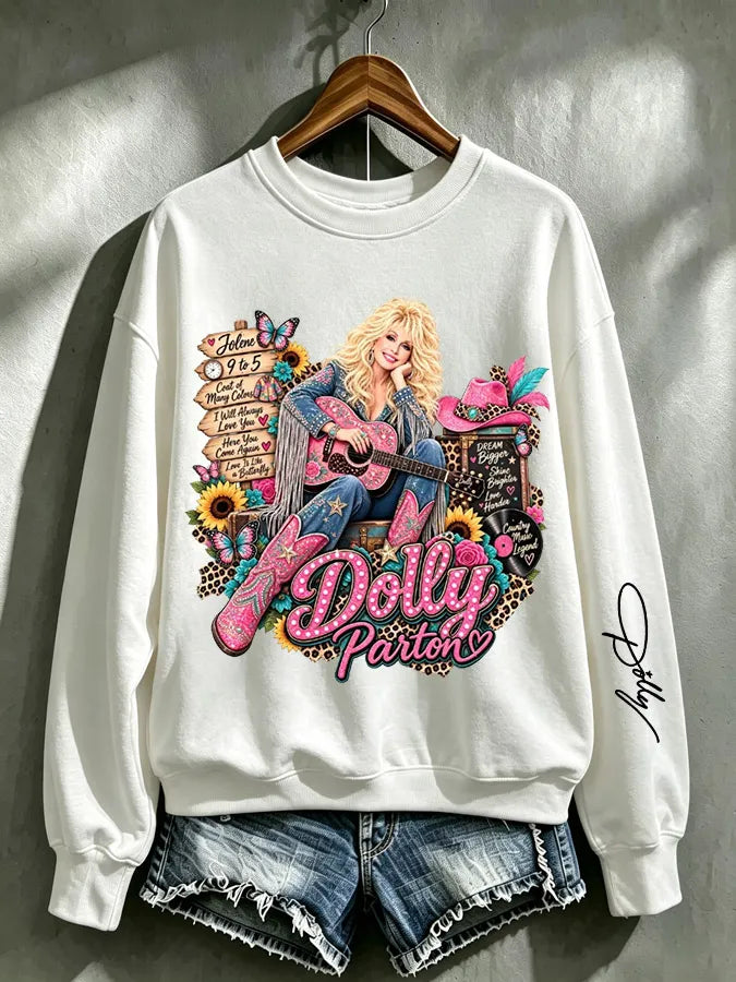 Women's Casual Printed Long-Sleeve Sweatshirt