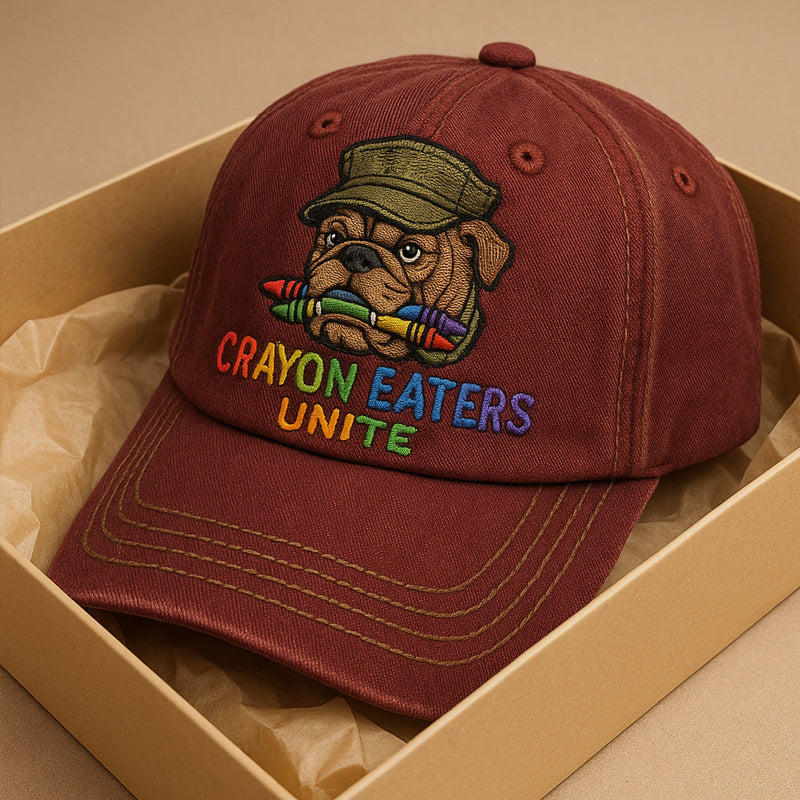 US Veteran Crayon Eater Devil Dog Print Hat