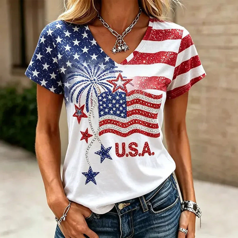 Women's Independence Day Anniversary Casual T-shirt