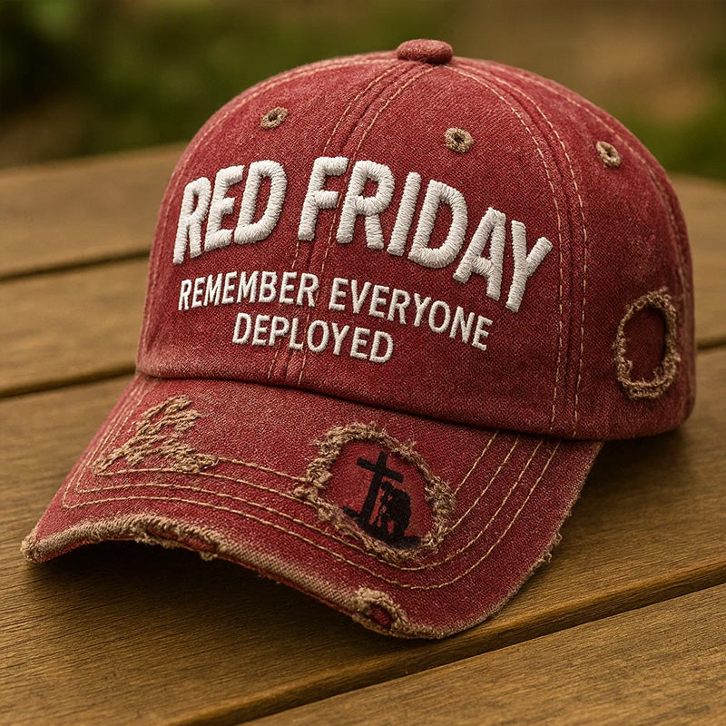 Retro Red Friday Printed Casual Hat