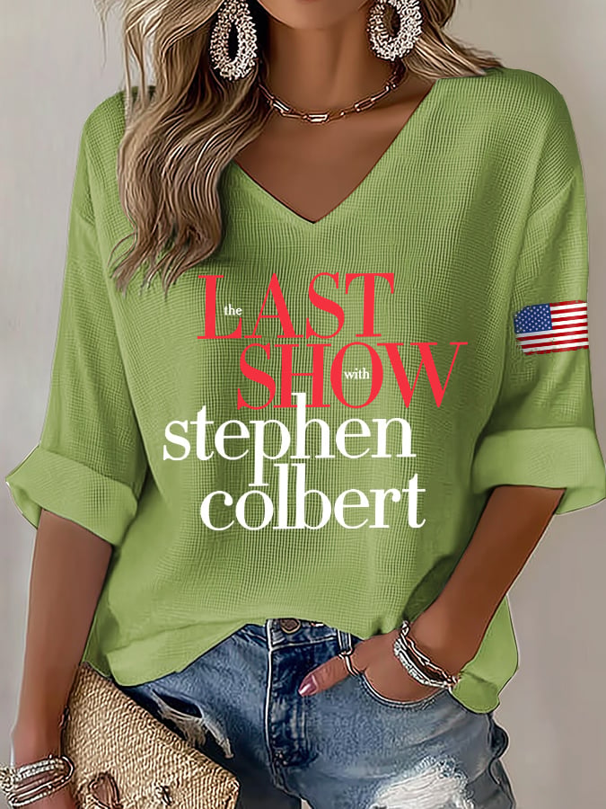 🔥Last Day 49% Off🔥V-Neck Retro Last Show Print T-Shirt