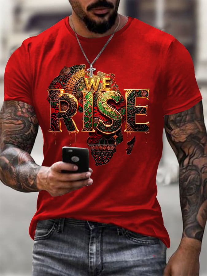 Men's Juneteenth Print Casual T-Shirt