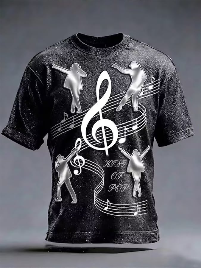 Men's Pop Music Inspired Printed Casual T-shirt