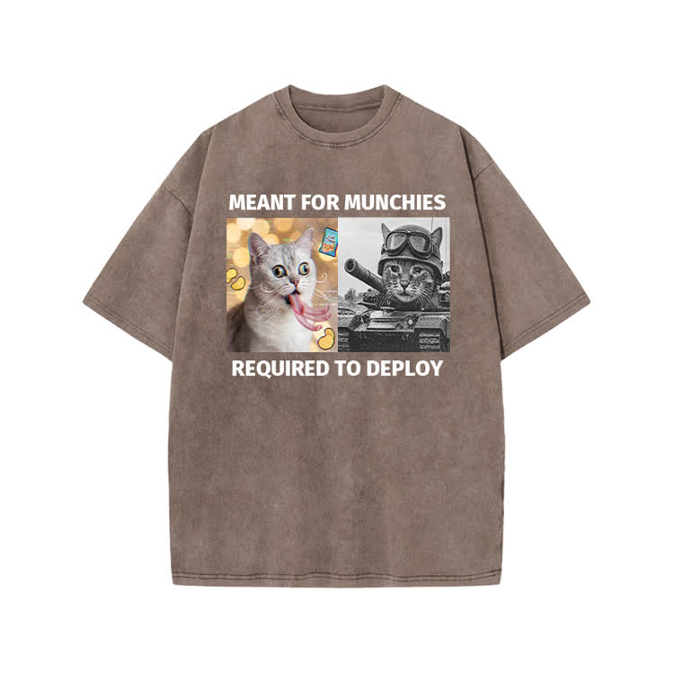 Street Cat Collage Graphic Print Acid Washed T-shirt