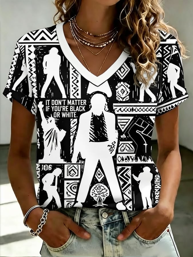 Women's  Pop Music Inspired Printed Casual T-shirt