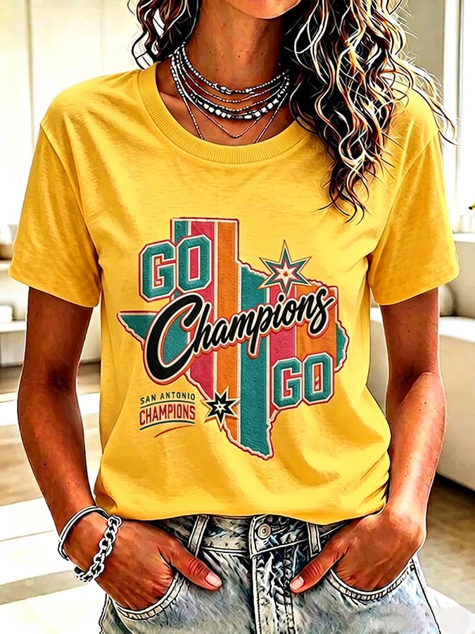 Women's Casual Basketball Crew-Neck T-Shirt
