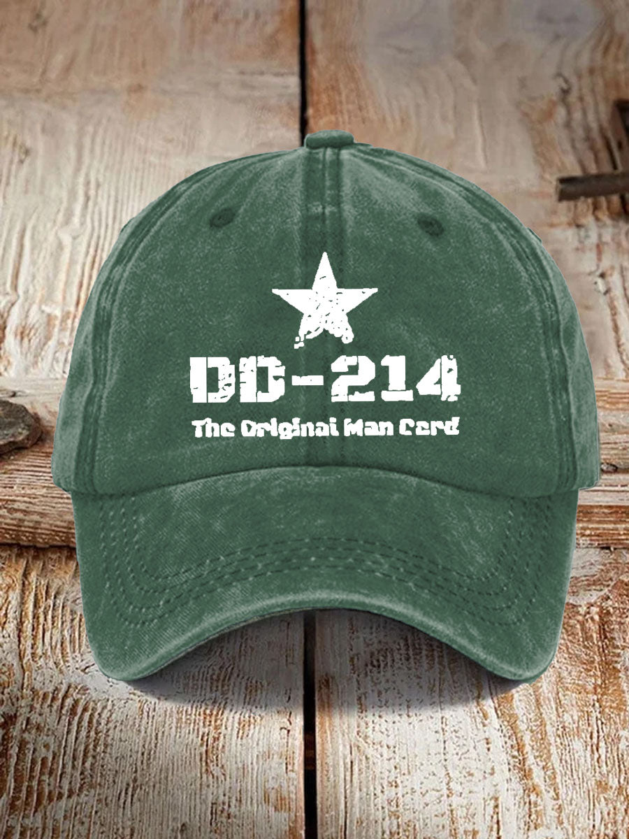 Men's DD-214 Star Print Washed And Distressed Hats
