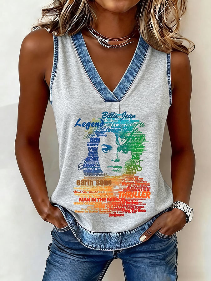 Women's Pop Music Inspired Printed  T-Shirt