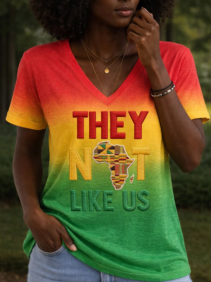 Women's Juneteenth V-Neck Short-Sleeved T-Shirt