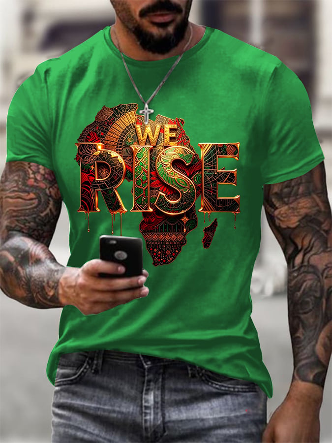 Men's Juneteenth Print Casual T-Shirt