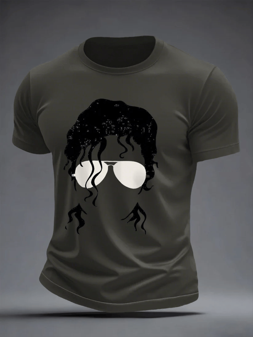 Men's Vintage Commemorative Print Casual T-shirt