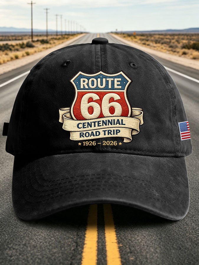 Unisex Vintage Road Trip Route 66 Centennial Printed Hat