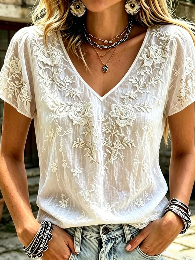 Women's Vintage Print Casual T-Shirt