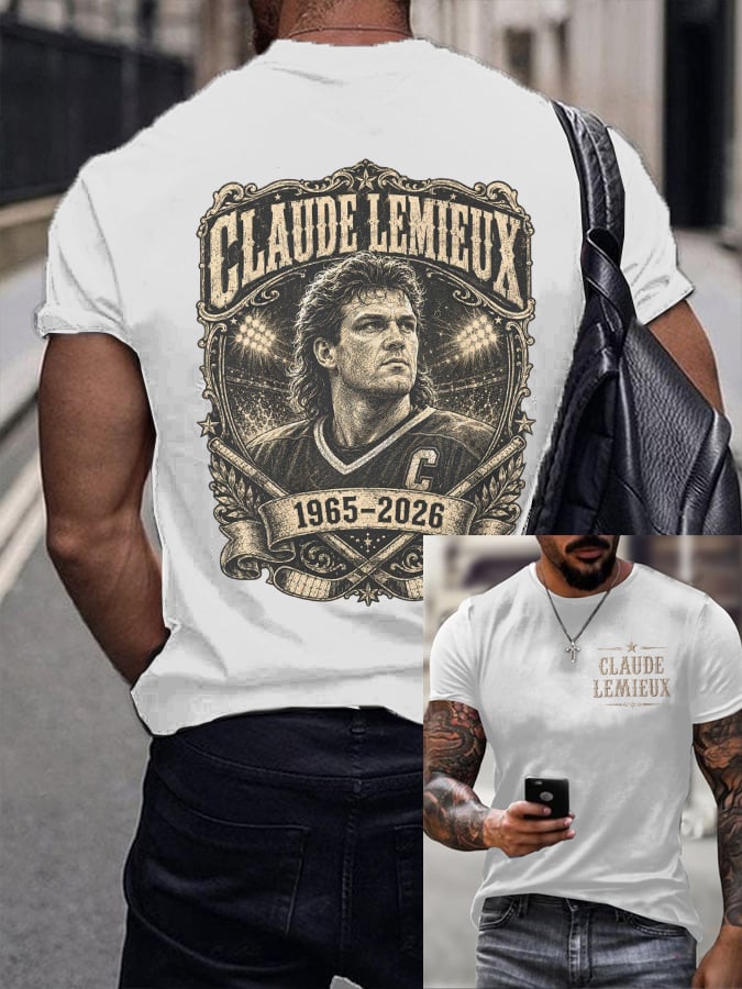 Men's Hockey Heritage Print Round Neck T-shirt