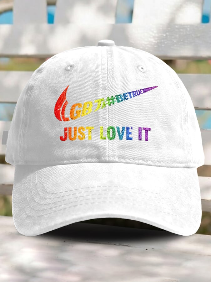 Retro Pride Parade Be True Just Love It Print Baseball Cap