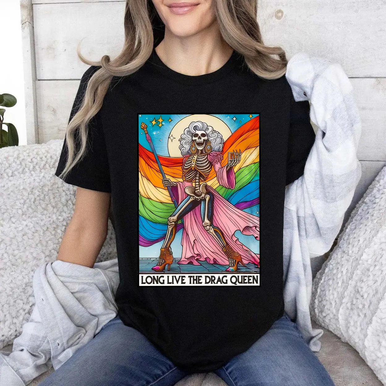 Long Live The Drag Queen Shirt, Tarot Card Shirt,Lgbtq Shirt, Funny Skeleton Shirt, Gay Gift Queer Gift, Drag Queen Shirt,Pride Month Outfit